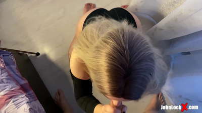 Redhead Sucking Dick agus Fucking Up, A 'faighinn Cum air a h-asal